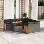 Set sofás jardín y cojines 9 pzas ratán sintético acacia gris by , Garden sets - Ref: Foro24-3327693, Price: 610,95 €, Discou...