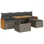 Set sofás jardín y cojines 6 pzas ratán sintético acacia gris by , Garden sets - Ref: Foro24-3327700, Price: 410,41 €, Discou...