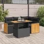 Set sofás jardín y cojines 5 pzas ratán sintético acacia negro by , Garden sets - Ref: Foro24-3327702, Price: 377,76 €, Disco...