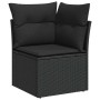 Set sofás jardín y cojines 6 pzas ratán sintético acacia negro by , Garden sets - Ref: Foro24-3327709, Price: 438,00 €, Disco...