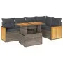 Set sofás jardín y cojines 6 pzas ratán sintético acacia gris von , Gartensets - Ref: Foro24-3327714, Preis: 434,92 €, Rabatt: %