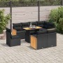 Set sofás jardín y cojines 9 pzas ratán sintético acacia negro by , Garden sets - Ref: Foro24-3327723, Price: 625,78 €, Disco...