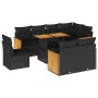 Set sofás jardín y cojines 9 pzas ratán sintético acacia negro by , Garden sets - Ref: Foro24-3327723, Price: 625,78 €, Disco...
