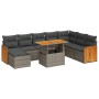 Set sofás jardín y cojines 7 pzas ratán sintético acacia gris von , Gartensets - Ref: Foro24-3327749, Preis: 601,82 €, Rabatt: %