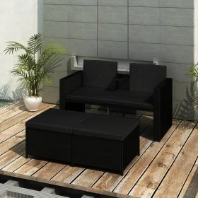 3-piece garden furniture set and black synthetic rattan cushions by vidaXL, Garden sets - Ref: Foro24-313129, Price: 252,20 €...