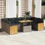Set sofás jardín y cojines 10 pzas ratán sintético acacia gris von , Gartensets - Ref: Foro24-3327756, Preis: 670,74 €, Rabat...