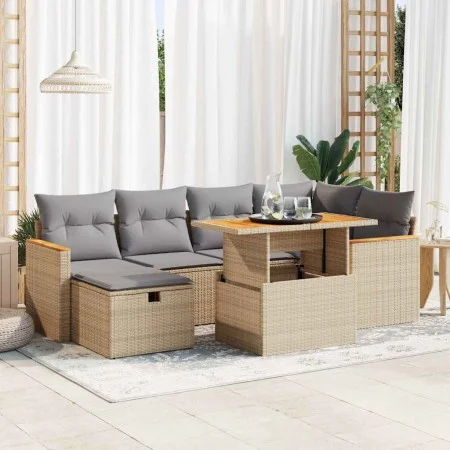 Set de sofás de jardín y cojines 8 piezas ratán sintético beige von , Gartensets - Ref: Foro24-3328116, Preis: 482,51 €, Raba...