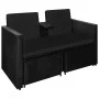3-piece garden furniture set and black synthetic rattan cushions by vidaXL, Garden sets - Ref: Foro24-313129, Price: 252,20 €...