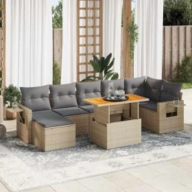 Set de sofás de jardín y cojines 8 piezas ratán sintético beige by , Garden sets - Ref: Foro24-3327181, Price: 565,76 €, Disc...