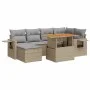 Set sofás de jardín 7 piezas y cojines ratán sintético beige by , Garden sets - Ref: Foro24-3327174, Price: 520,06 €, Discoun...