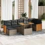 Set sofás jardín y cojines 7 pzas ratán sintético acacia gris von , Gartensets - Ref: Foro24-3327742, Preis: 533,17 €, Rabatt: %