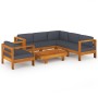 Gartenmöbel 7-teilig mit dunkelgrauen Akazienholzkissen von vidaXL, Gartensets - Ref: Foro24-3057955, Preis: 985,39 €, Rabatt: %