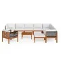 Muebles de jardín 12 pzas cojines crema madera maciza acacia de vidaXL, Conjuntos de jardín - Ref: Foro24-3057894, Precio: 1,...