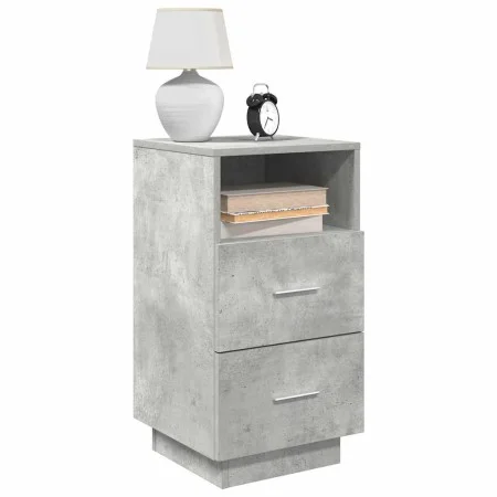 Mesilla de noche con 2 cajones gris cemento 36x36x68 cm de , Mesitas de noche - Ref: Foro24-858584, Precio: 55,42 €, Descuent...