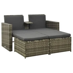 Set de muebles de jardín 3 pzas y cojines ratán sintético gris by vidaXL, Garden sets - Ref: Foro24-313128, Price: 218,33 €, ...