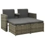 3-teiliges Gartenmöbel-Set und Kissen aus grauem Kunst-Rattan. von vidaXL, Gartensets - Ref: Foro24-313128, Preis: 218,33 €, ...