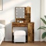 Tocador con luces LED madera envejecida 86,5x35x136 cm by , Tables - Ref: Foro24-857023, Price: 107,09 €, Discount: %