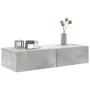 Estante de pared con cajones madera contrachapada gris hormigón de , Estantes y estanterías - Ref: Foro24-859980, Precio: 53,...