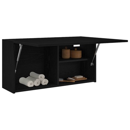 Mueble de pared de baño madera ingeniería negro 80x25x40 cm by , bathroom vanities - Ref: Foro24-860086, Price: 63,34 €, Disc...