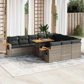 Set sofás jardín y cojines 10 pzas ratán sintético acacia gris von , Gartensets - Ref: Foro24-3327651, Preis: 763,69 €, Rabat...
