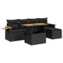 Set sofás jardín y cojines 7 pzas ratán sintético acacia negro by , Garden sets - Ref: Foro24-3327583, Price: 446,94 €, Disco...