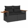 Set sofás jardín y cojines 7 pzas ratán sintético acacia negro von , Gartensets - Ref: Foro24-3327583, Preis: 462,80 €, Rabat...