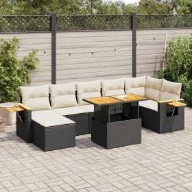 Set sofás jardín y cojines 8 pzas ratán sintético acacia negro by , Garden sets - Ref: Foro24-3327626, Price: 514,18 €, Disco...