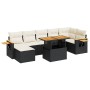 Set sofás jardín y cojines 8 pzas ratán sintético acacia negro by , Garden sets - Ref: Foro24-3327626, Price: 523,00 €, Disco...