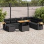 Set sofás jardín y cojines 7 pzas ratán sintético acacia negro von , Gartensets - Ref: Foro24-3327632, Preis: 641,64 €, Rabat...
