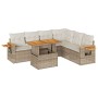 Set sofás jardín y cojines 6 pzas ratán sintético acacia beige by , Garden sets - Ref: Foro24-3327607, Price: 560,71 €, Disco...