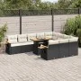Set sofás jardín y cojines 10 pzas ratán sintético acacia negro de , Conjuntos de jardín - Ref: Foro24-3327647, Precio: 745,3...