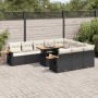 Set sofás jardín y cojines 10 pzas ratán sintético acacia negro by , Garden sets - Ref: Foro24-3327647, Price: 756,52 €, Disc...