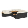 Set sofás jardín y cojines 10 pzas ratán sintético acacia negro by , Garden sets - Ref: Foro24-3327647, Price: 756,52 €, Disc...