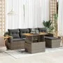 Set sofás jardín y cojines 7 pzas ratán sintético acacia gris von , Gartensets - Ref: Foro24-3327588, Preis: 406,29 €, Rabatt: %