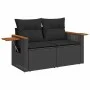 Set sofás jardín y cojines 10 pzas ratán sintético acacia negro by , Garden sets - Ref: Foro24-3327639, Price: 710,48 €, Disc...