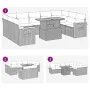 Set sofás jardín y cojines 10 pzas ratán sintético acacia negro by , Garden sets - Ref: Foro24-3327639, Price: 710,48 €, Disc...