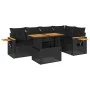 Set sofás jardín y cojines 5 pzas ratán sintético acacia negro von , Gartensets - Ref: Foro24-3327597, Preis: 470,27 €, Rabat...