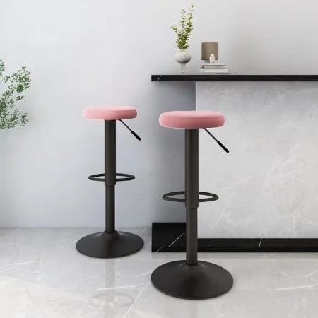 Taburetes de cocina 2 unidades terciopelo rosa de , Taburetes de cocina - Ref: Foro24-333148, Precio: 75,89 €, Descuento: %