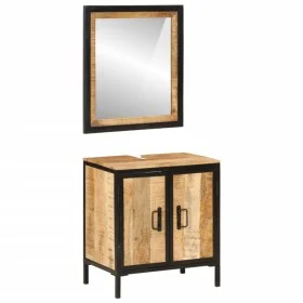 Conjunto de muebles de baño 2 pzas madera maciza mango y hierro von , Badezimmermöbel - Ref: Foro24-3217114, Preis: 197,82 €,...