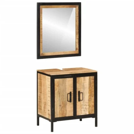 Conjunto de muebles de baño 2 pzas madera maciza mango y hierro von , Badezimmermöbel - Ref: Foro24-3217114, Preis: 197,59 €,...