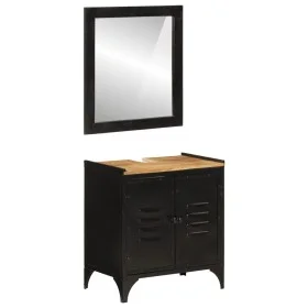 Conjunto de muebles de baño 2 pzas madera maciza mango y hierro von , Badezimmermöbel - Ref: Foro24-3217109, Preis: 215,54 €,...
