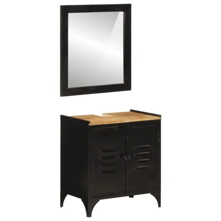 Conjunto de muebles de baño 2 pzas madera maciza mango y hierro by , Bathroom furniture - Ref: Foro24-3217109, Price: 215,53 ...