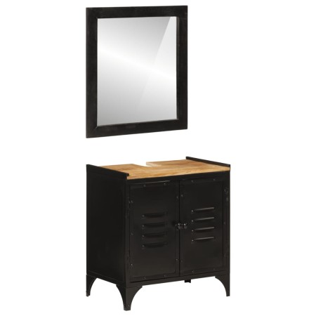 Conjunto de muebles de baño 2 pzas madera maciza mango y hierro de , Muebles de baño - Ref: Foro24-3217109, Precio: 219,19 €,...