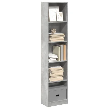 Estantería de madera de ingeniería gris hormigón 40x24x176 cm de , Librerías y estanterías - Ref: Foro24-857795, Precio: 48,7...