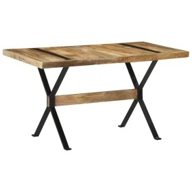 Mesa de comedor madera de mango rugosa 140x70x76 cm by , Kitchen and dining tables - Ref: Foro24-321606, Price: 227,36 €, Dis...