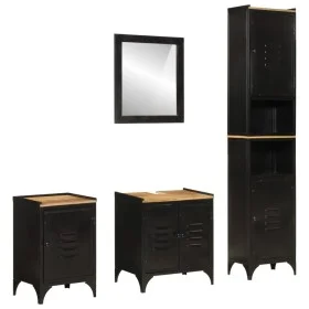 Conjunto de muebles de baño 4 pzas madera maciza mango y hierro von , Badezimmermöbel - Ref: Foro24-3217111, Preis: 501,35 €,...