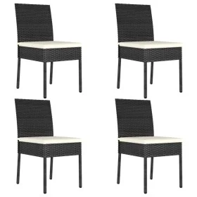 Garden dining chairs 4 units black synthetic rattan by vidaXL, Garden chairs - Ref: Foro24-315107, Price: 222,65 €, Discount: %
