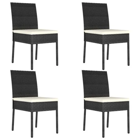 Garten-Esszimmerstühle, 4 Einheiten, schwarzes synthetisches Rattan von vidaXL, Gartenstühle - Ref: Foro24-315107, Preis: 222...