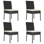 Garten-Esszimmerstühle, 4 Einheiten, schwarzes synthetisches Rattan von vidaXL, Gartenstühle - Ref: Foro24-315107, Preis: 222...