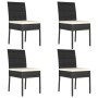 Garten-Esszimmerstühle, 4 Einheiten, schwarzes synthetisches Rattan von vidaXL, Gartenstühle - Ref: Foro24-315107, Preis: 225...